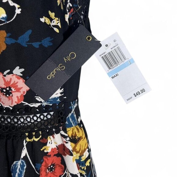 City Studio Floral and Embroidered Maxi Dress - Picture 5 of 5